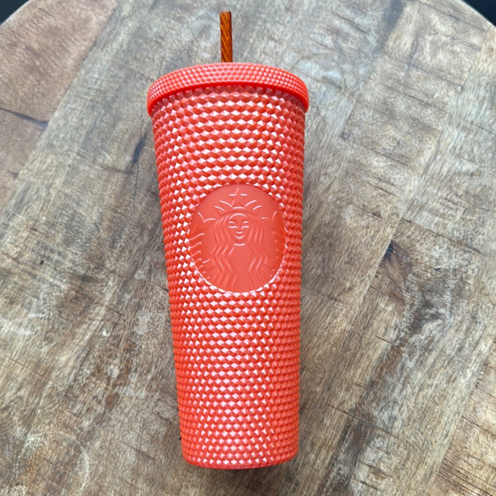Starbucks Orange Fall 2022 Bling Pearlized Studded Tumbler